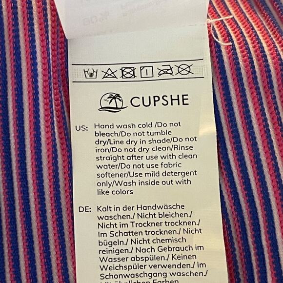 Copied - Cupshe Women’s Small 1 Pc Swimsuit Pink Blue Ombre Scoop Neck O-Ring - Picture 7 of 8